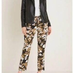 Chico's Multicolor Floral Satin Ankle Pants Sz 0 NWOT Muted Floral Chic Stylish